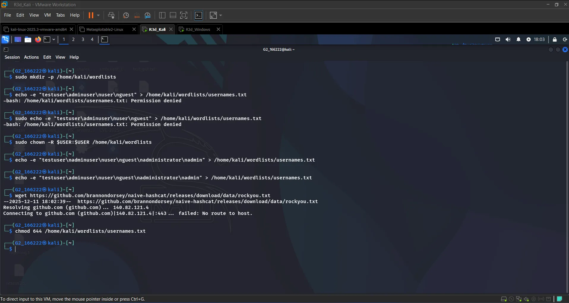 Metasploit smb_login setup and wordlist creation