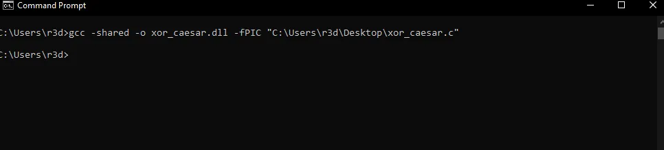 gcc compile command — DLL created