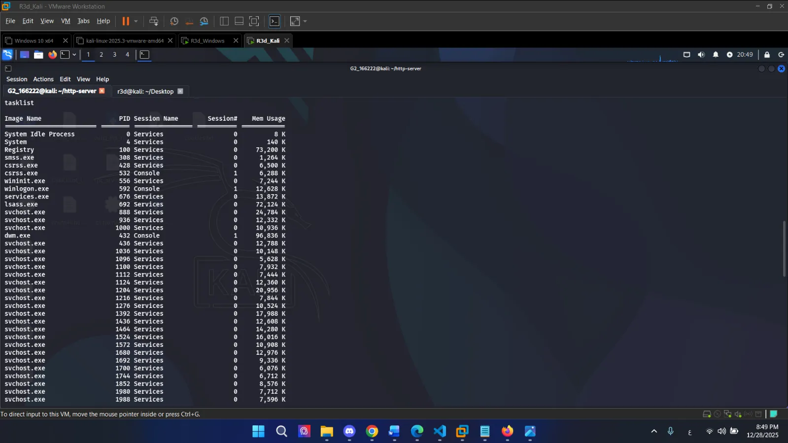tasklist output
