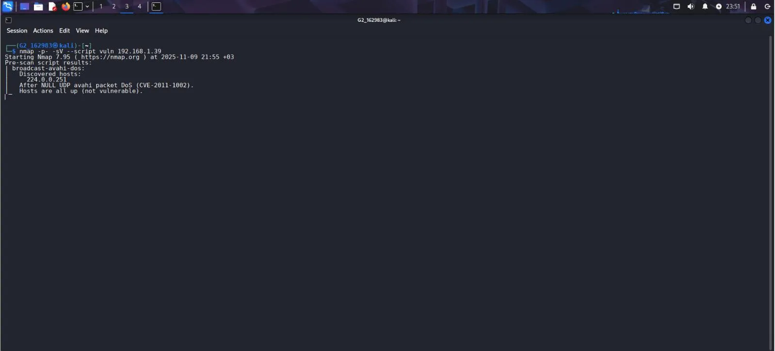 Nmap advanced vulnerability scan