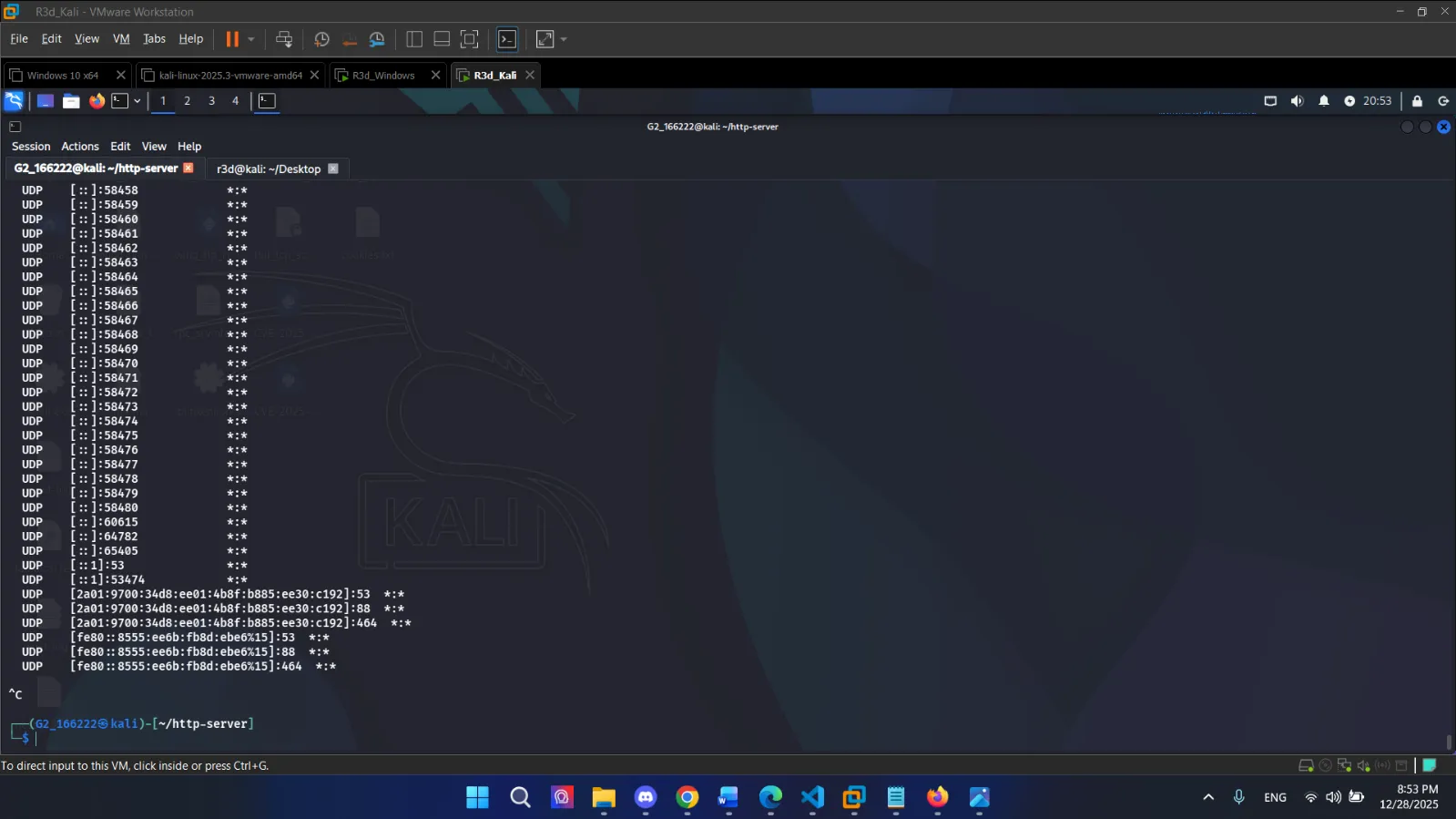 HTTP server stopped and listener closed