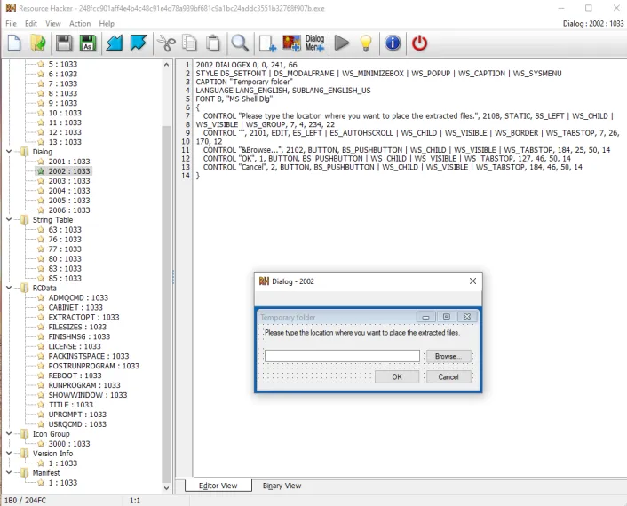 Resource Hacker Dialog resource
