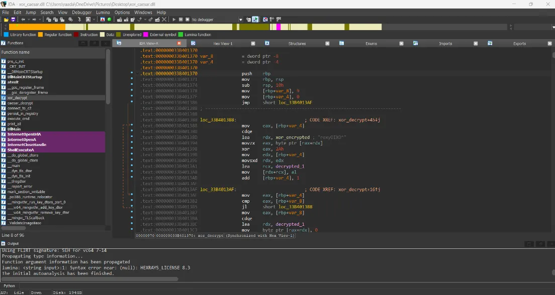 IDA Pro before renaming