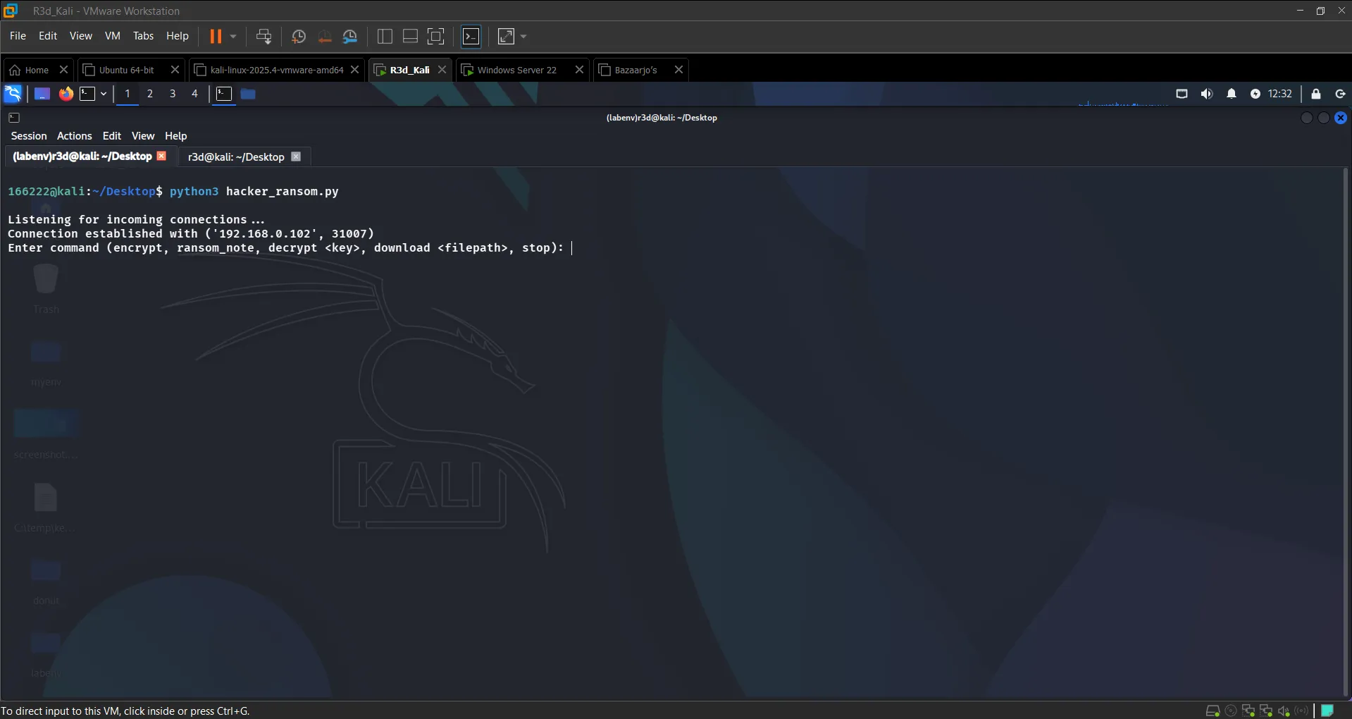 Start-Process and connection confirmed on Kali