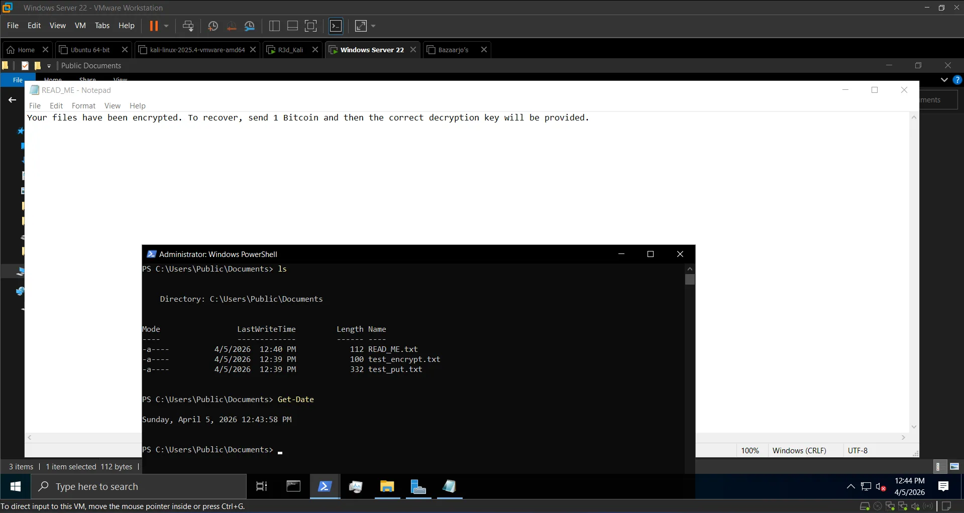 ransom_note command — READ_ME.txt dropped