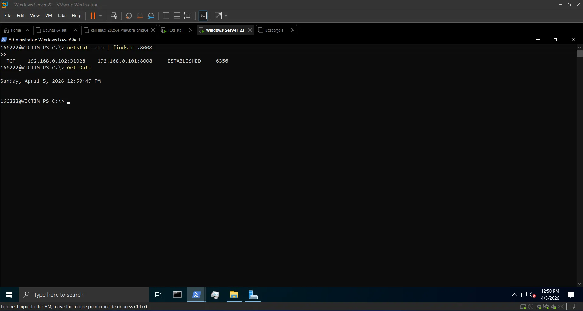 netstat showing ESTABLISHED on port 8008
