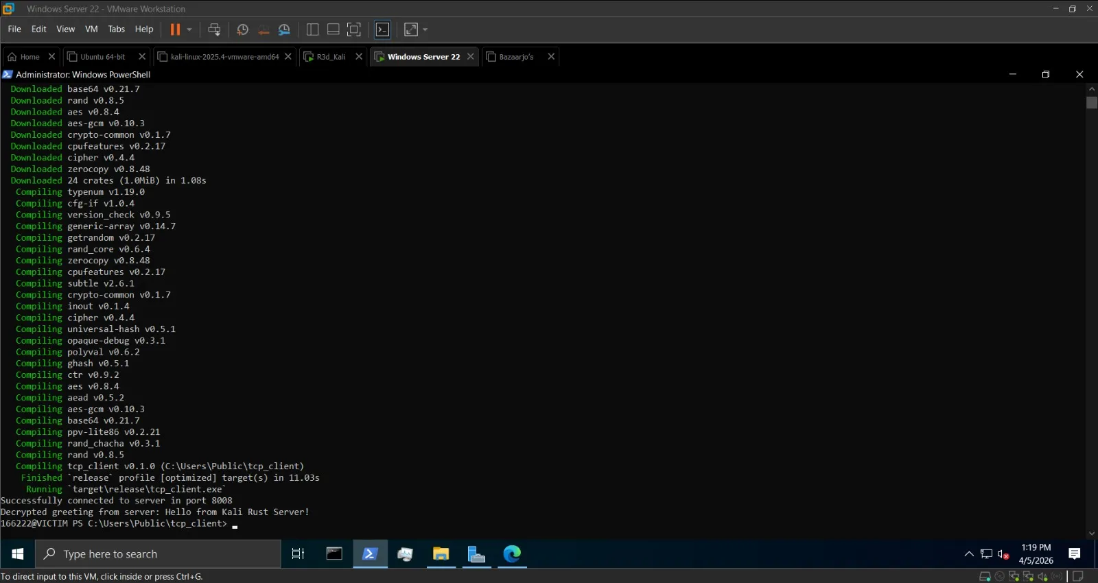 Client response received on server