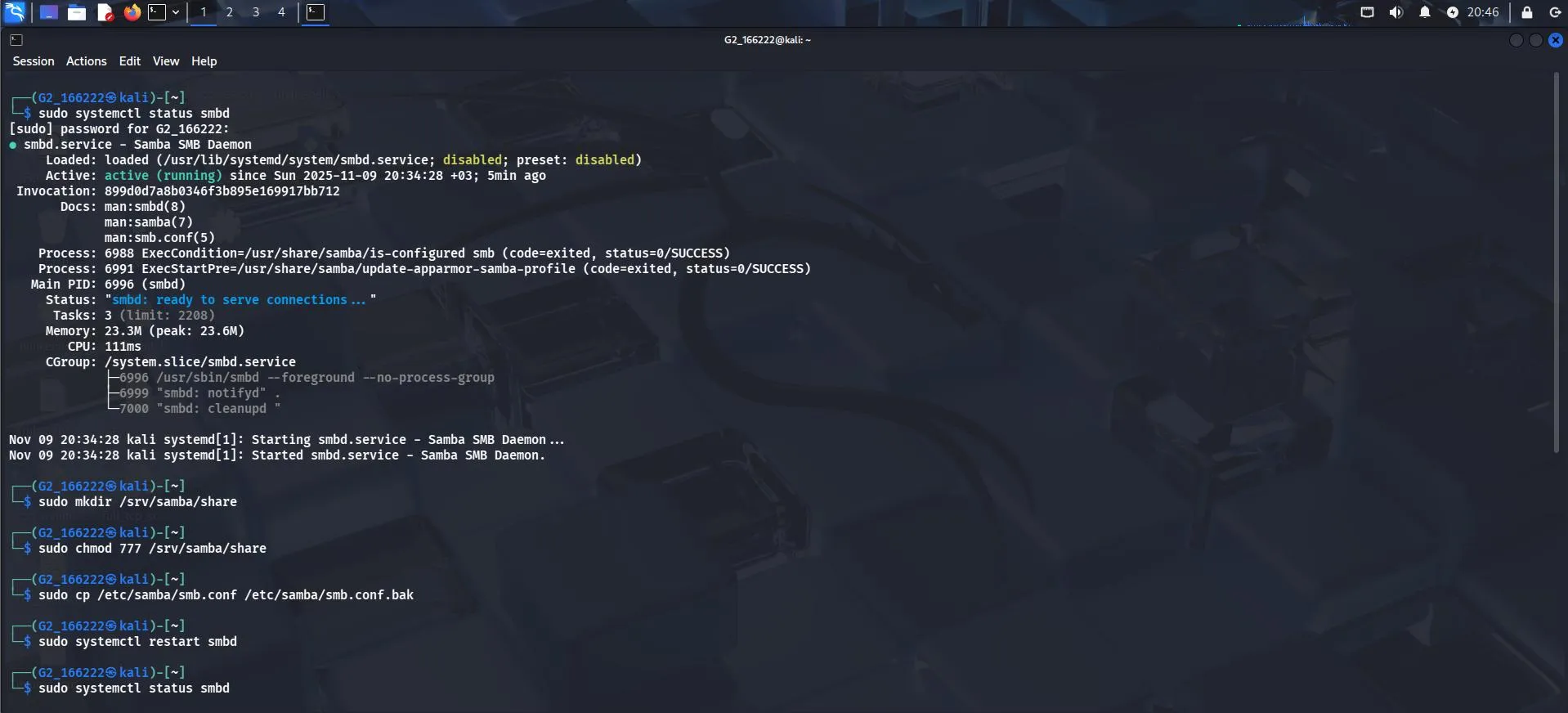 Samba install and config on Kali