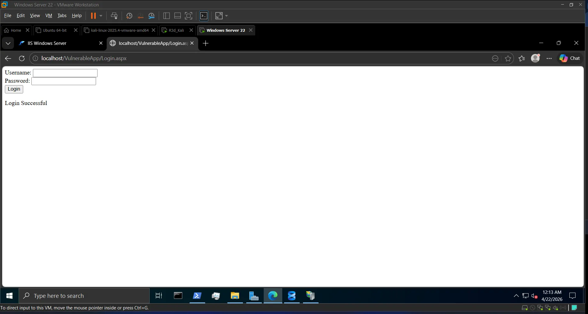 Successful login with valid credentials